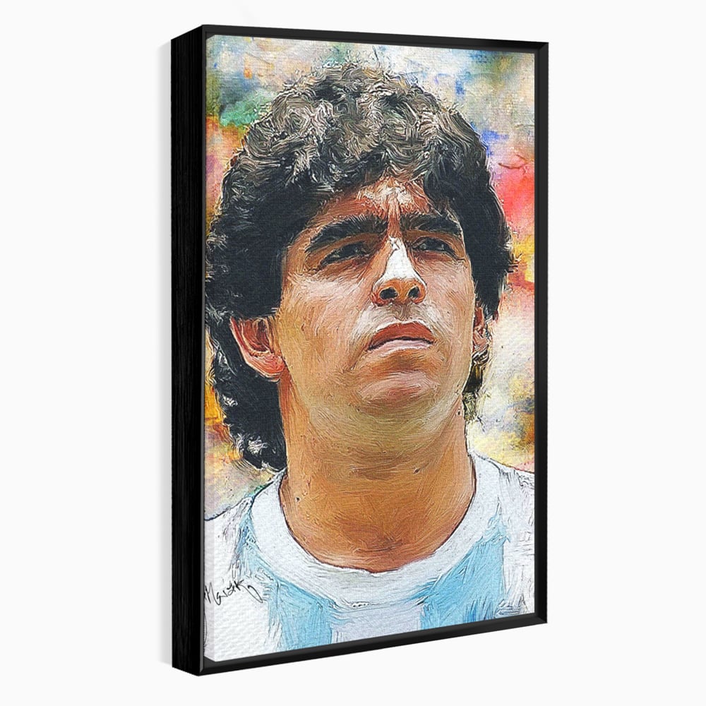 Tablou Canvas Premium LuxCanva® C1030, Diego Armando Maradona , Culori, Maradona, Fotbalist, Argentina, Game Room, Camera Copilului, Relaxare, Culori Vibrante