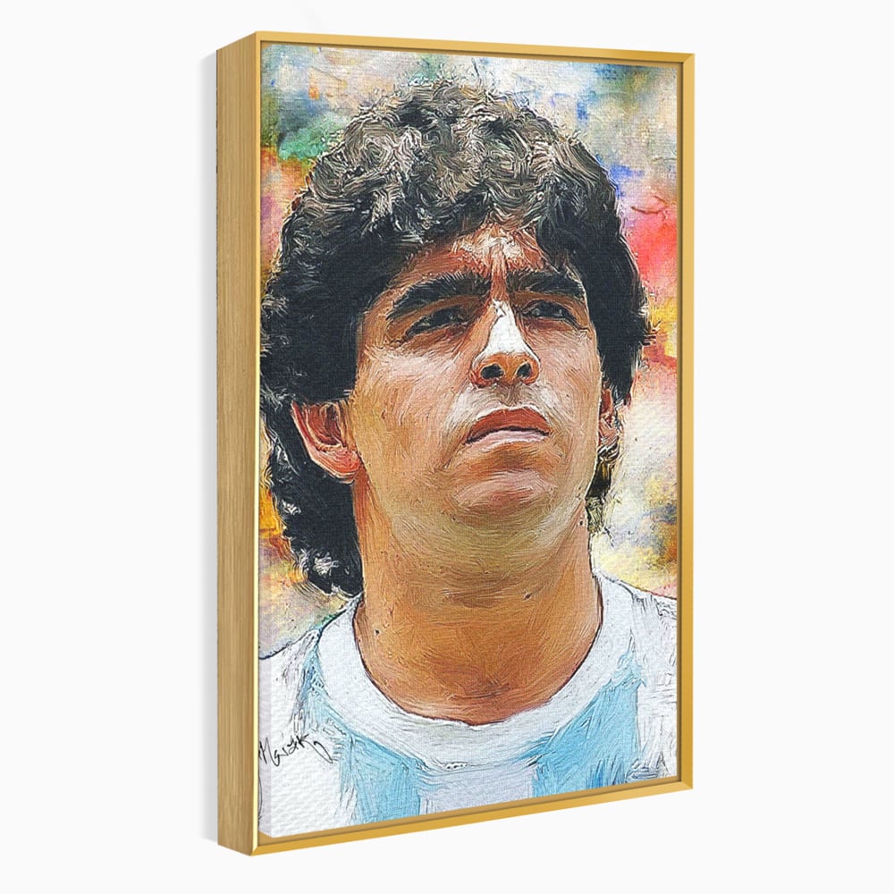 Tablou Canvas Premium LuxCanva® C1030, Diego Armando Maradona , Culori, Maradona, Fotbalist, Argentina, Game Room, Camera Copilului, Relaxare, Culori Vibrante