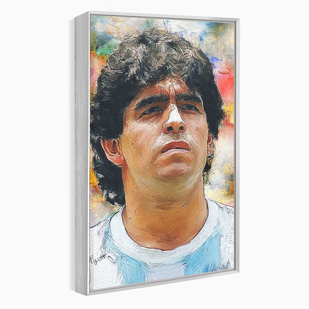 Tablou Canvas Premium LuxCanva® C1030, Diego Armando Maradona , Culori, Maradona, Fotbalist, Argentina, Game Room, Camera Copilului, Relaxare, Culori Vibrante