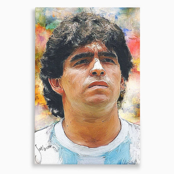 Tablou Canvas Premium LuxCanva® C1030, Diego Armando Maradona , Culori, Maradona, Fotbalist, Argentina, Game Room, Camera Copilului, Relaxare, Culori Vibrante