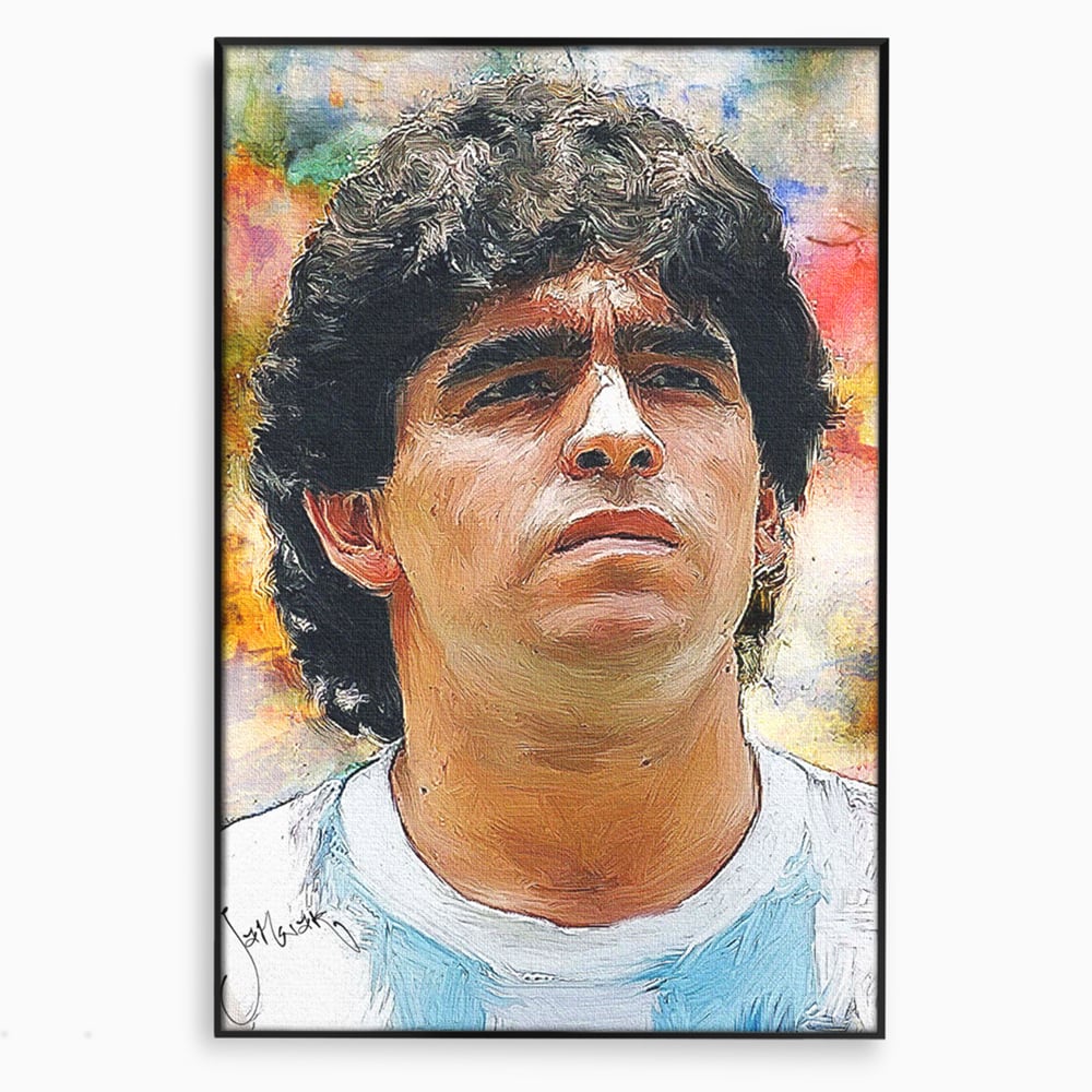 Tablou Canvas Premium LuxCanva® C1030, Diego Armando Maradona , Culori, Maradona, Fotbalist, Argentina, Game Room, Camera Copilului, Relaxare, Culori Vibrante