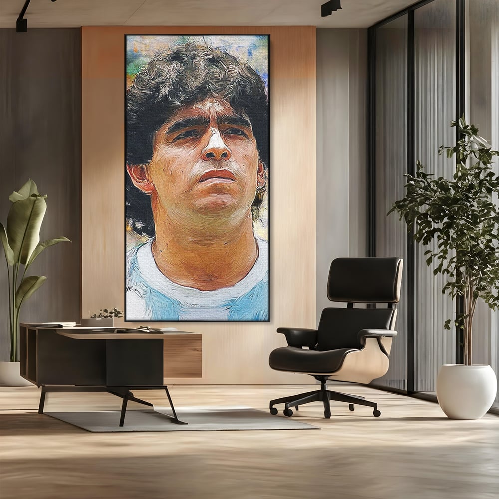 Tablou Canvas Premium LuxCanva® C1030, Diego Armando Maradona , Culori, Maradona, Fotbalist, Argentina, Game Room, Camera Copilului, Relaxare, Culori Vibrante