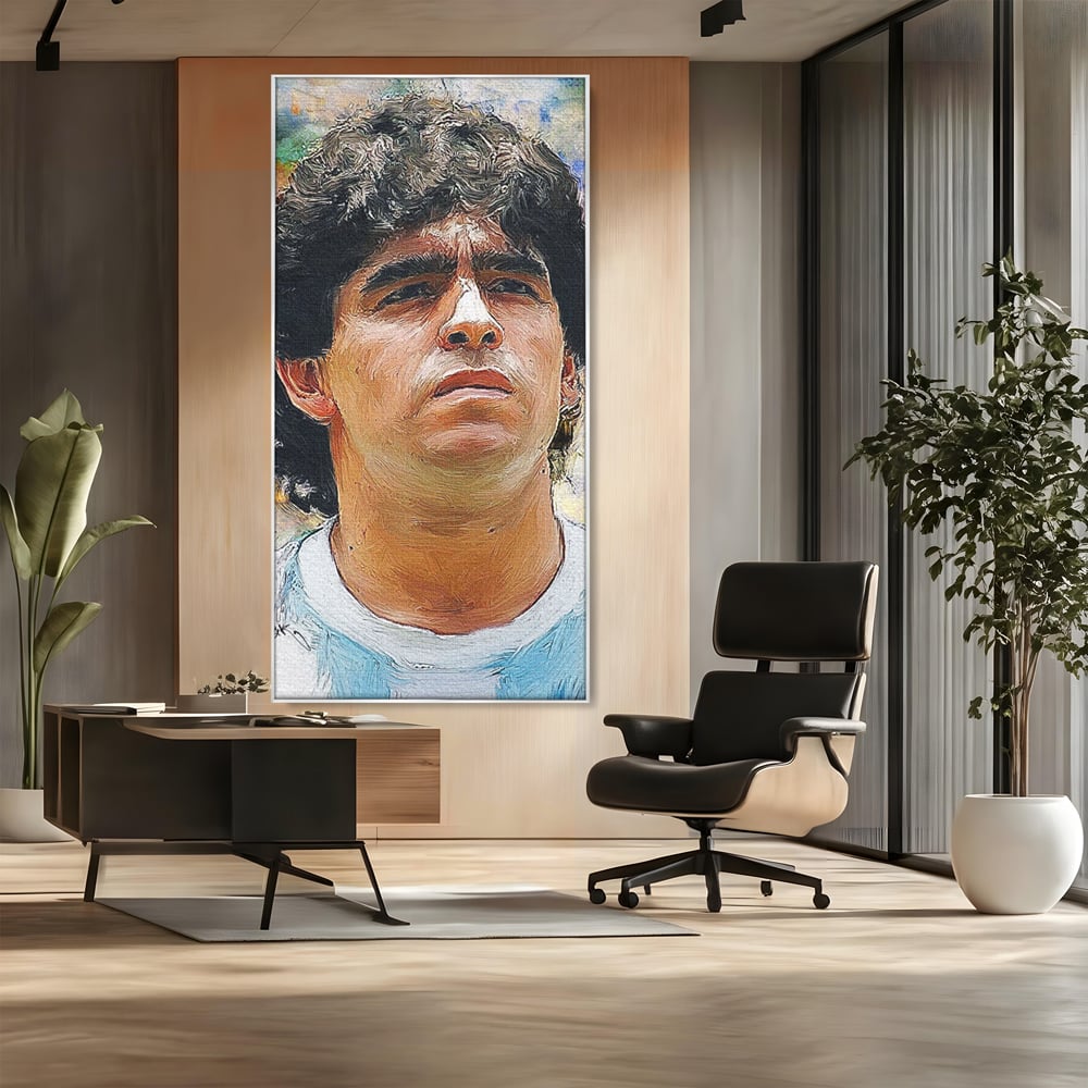 Tablou Canvas Premium LuxCanva® C1030, Diego Armando Maradona , Culori, Maradona, Fotbalist, Argentina, Game Room, Camera Copilului, Relaxare, Culori Vibrante