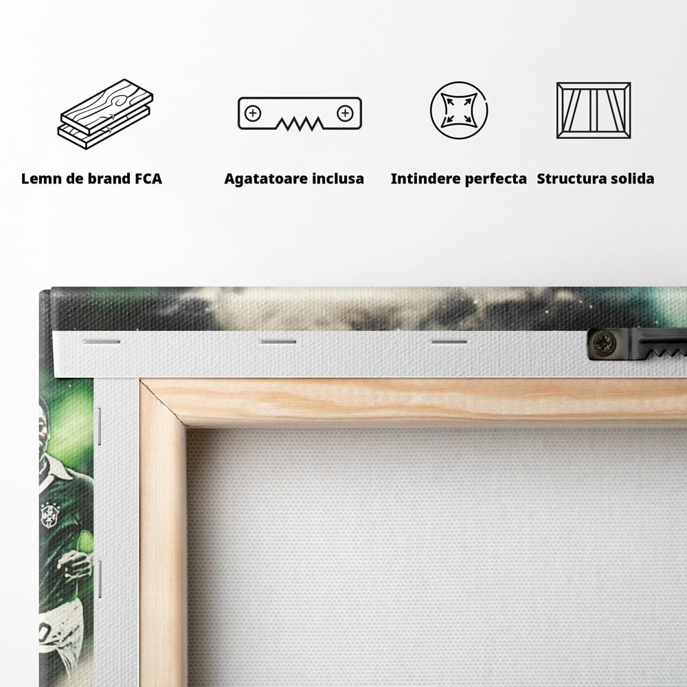 Tablou Canvas Premium LuxCanva® C1031, Legende Ale Fotbalului , Maradona, Pele, Ronaldo, CR7, Messi, Zidane, Legende, Game Room, Bar, Relaxare, Culori Vibrante