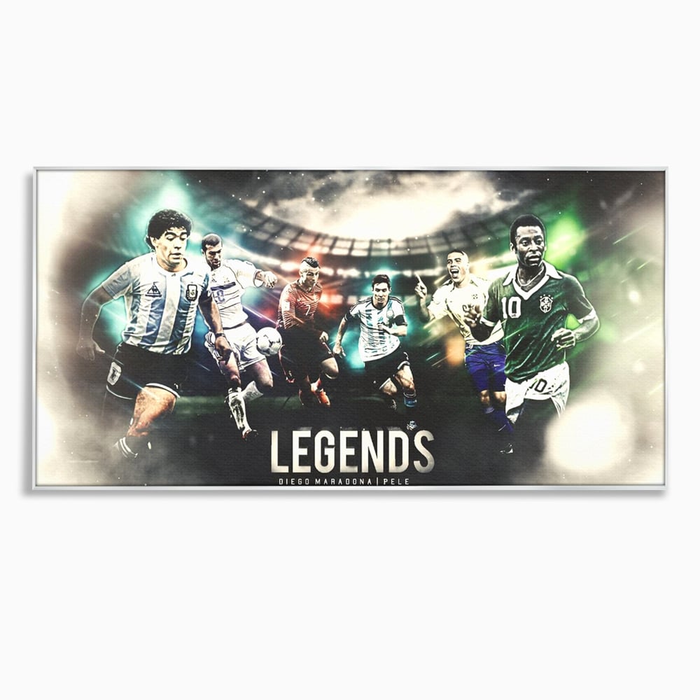 Tablou Canvas Premium LuxCanva® C1031, Legende Ale Fotbalului , Maradona, Pele, Ronaldo, CR7, Messi, Zidane, Legende, Game Room, Bar, Relaxare, Culori Vibrante
