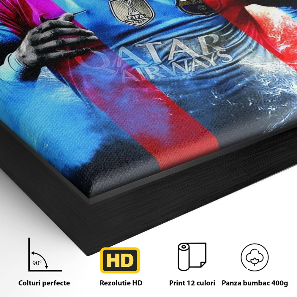 Leinwand Wandkunst Leinwand Wandkunst Premium LuxCanva® C1033, Neymar Jr , Farben, Fußballer, Barcelona, Kinderzimmer, Spielzimmer, Bar, entspannend, Bar, leuchtende Farben