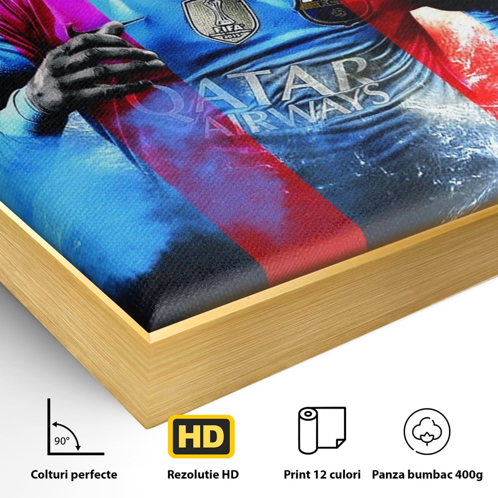 Leinwand Wandkunst Leinwand Wandkunst Premium LuxCanva® C1033, Neymar Jr , Farben, Fußballer, Barcelona, Kinderzimmer, Spielzimmer, Bar, entspannend, Bar, leuchtende Farben