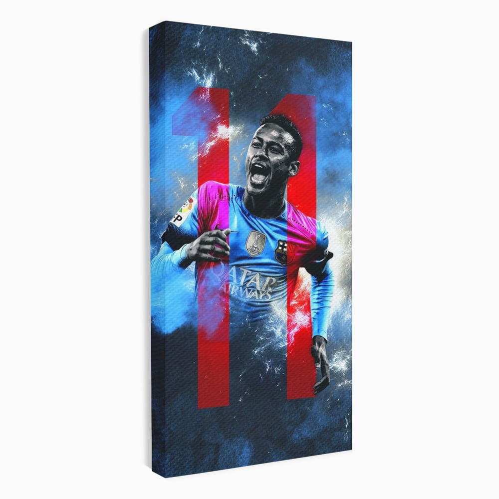 Leinwand Wandkunst Leinwand Wandkunst Premium LuxCanva® C1033, Neymar Jr , Farben, Fußballer, Barcelona, Kinderzimmer, Spielzimmer, Bar, entspannend, Bar, leuchtende Farben