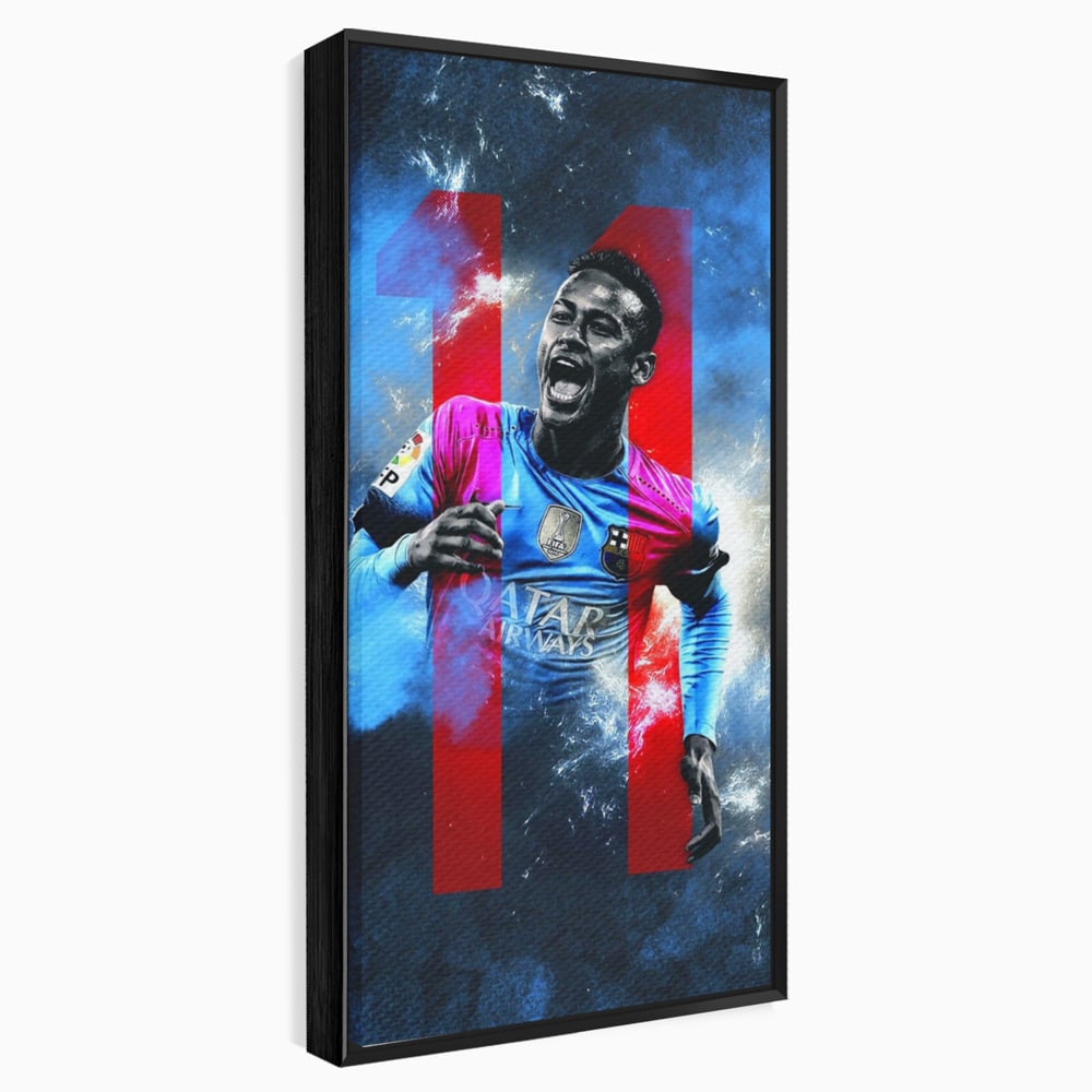 Leinwand Wandkunst Leinwand Wandkunst Premium LuxCanva® C1033, Neymar Jr , Farben, Fußballer, Barcelona, Kinderzimmer, Spielzimmer, Bar, entspannend, Bar, leuchtende Farben