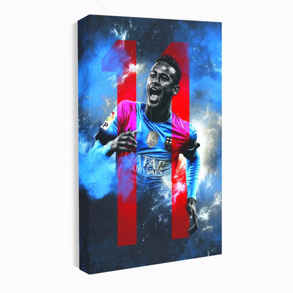 Leinwand Wandkunst Leinwand Wandkunst Premium LuxCanva® C1033, Neymar Jr , Farben, Fußballer, Barcelona, Kinderzimmer, Spielzimmer, Bar, entspannend, Bar, leuchtende Farben