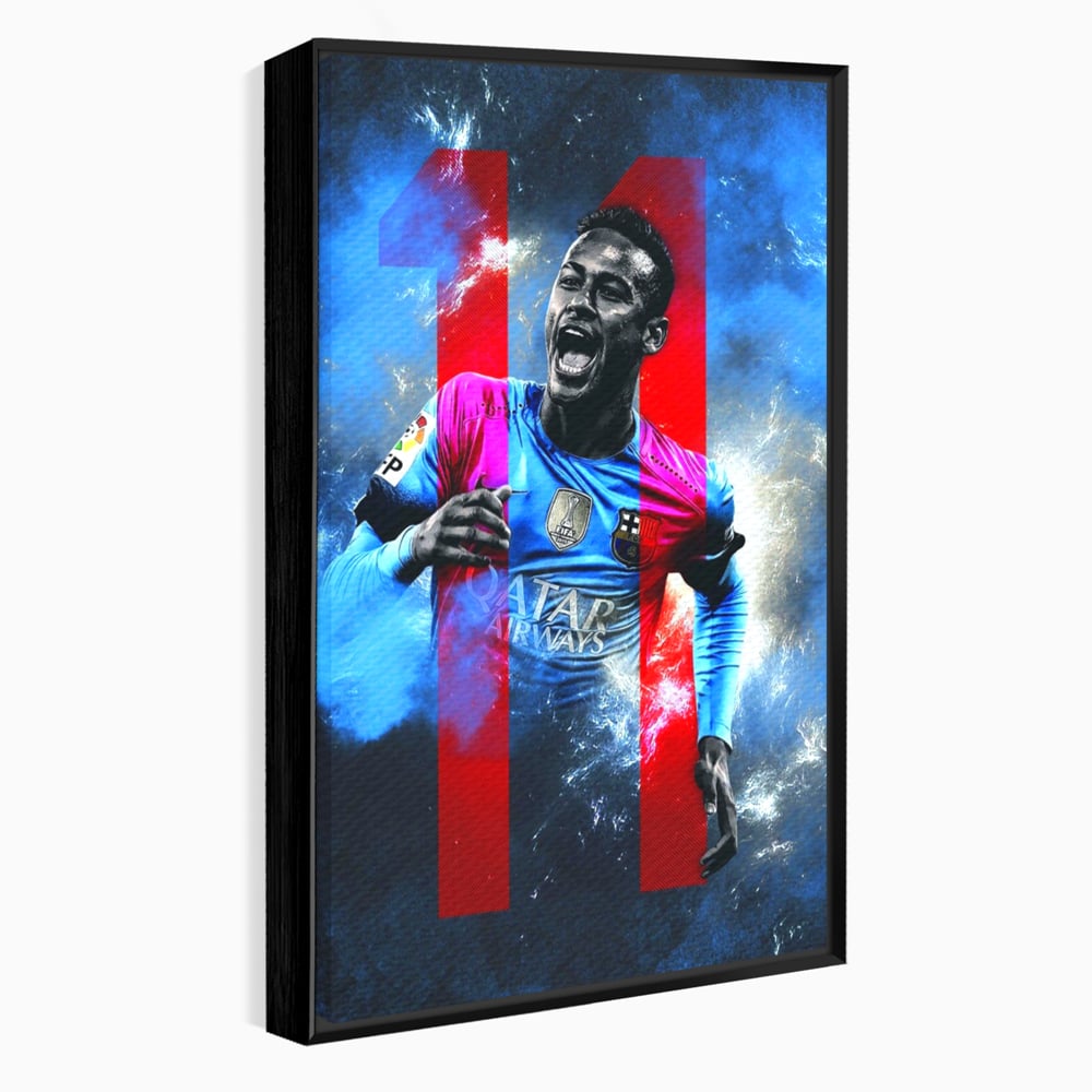 Leinwand Wandkunst Leinwand Wandkunst Premium LuxCanva® C1033, Neymar Jr , Farben, Fußballer, Barcelona, Kinderzimmer, Spielzimmer, Bar, entspannend, Bar, leuchtende Farben