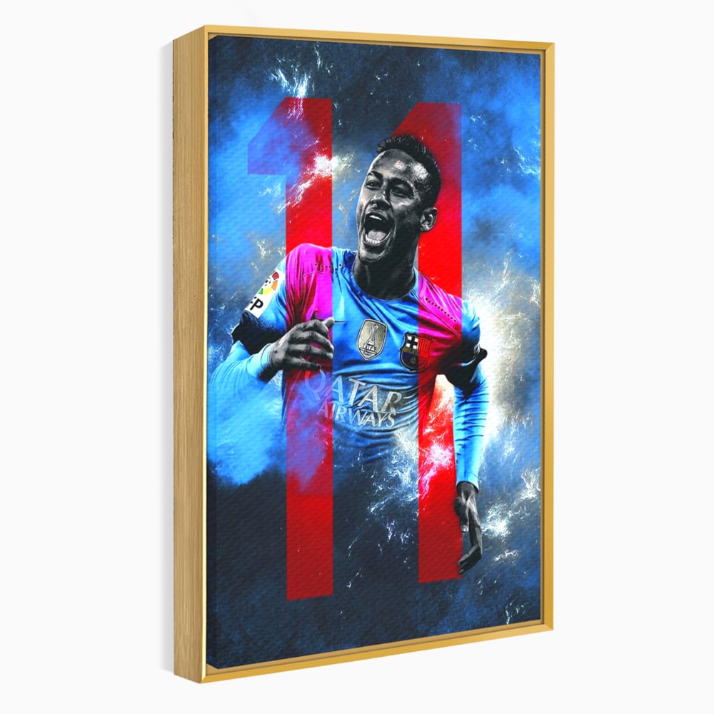 Leinwand Wandkunst Leinwand Wandkunst Premium LuxCanva® C1033, Neymar Jr , Farben, Fußballer, Barcelona, Kinderzimmer, Spielzimmer, Bar, entspannend, Bar, leuchtende Farben