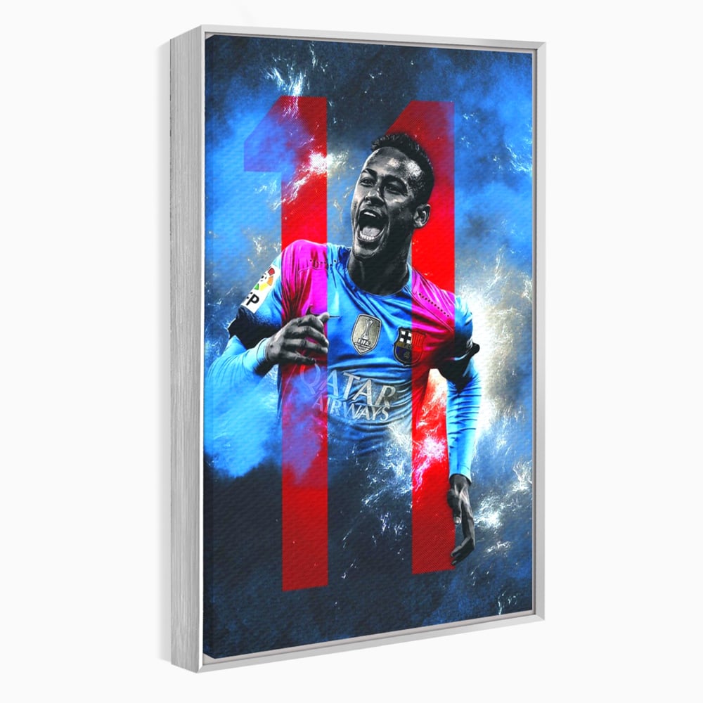 Leinwand Wandkunst Leinwand Wandkunst Premium LuxCanva® C1033, Neymar Jr , Farben, Fußballer, Barcelona, Kinderzimmer, Spielzimmer, Bar, entspannend, Bar, leuchtende Farben