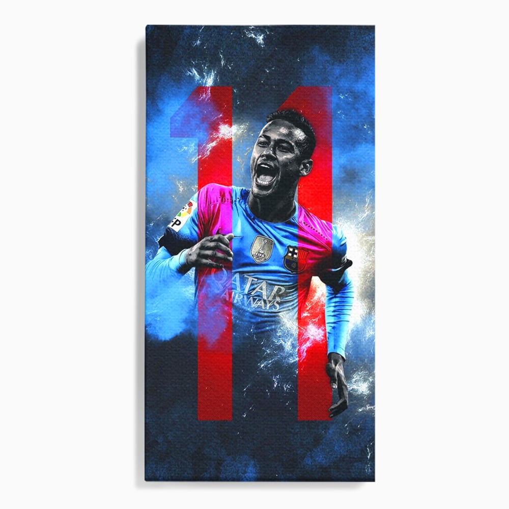 Leinwand Wandkunst Leinwand Wandkunst Premium LuxCanva® C1033, Neymar Jr , Farben, Fußballer, Barcelona, Kinderzimmer, Spielzimmer, Bar, entspannend, Bar, leuchtende Farben