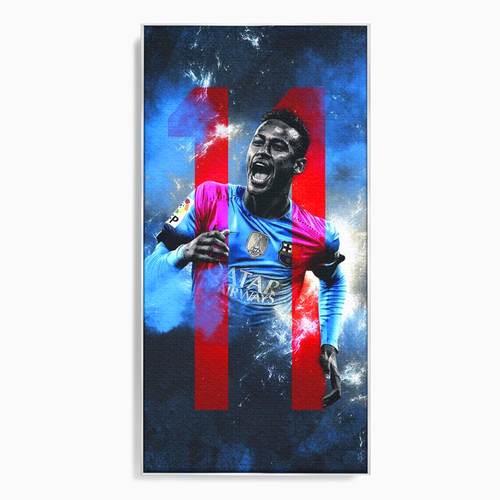 Leinwand Wandkunst Leinwand Wandkunst Premium LuxCanva® C1033, Neymar Jr , Farben, Fußballer, Barcelona, Kinderzimmer, Spielzimmer, Bar, entspannend, Bar, leuchtende Farben