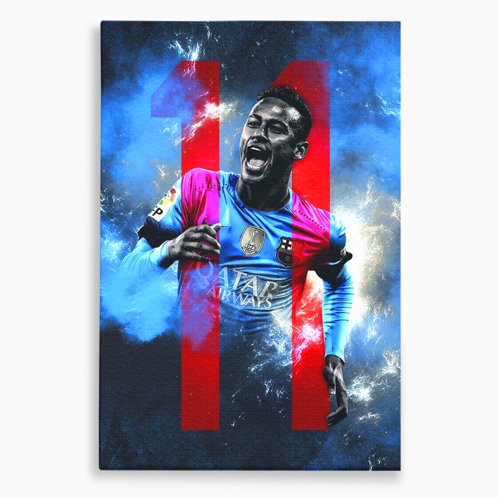 Leinwand Wandkunst Leinwand Wandkunst Premium LuxCanva® C1033, Neymar Jr , Farben, Fußballer, Barcelona, Kinderzimmer, Spielzimmer, Bar, entspannend, Bar, leuchtende Farben