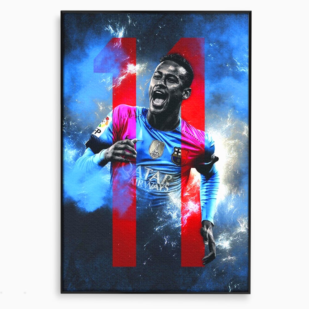 Leinwand Wandkunst Leinwand Wandkunst Premium LuxCanva® C1033, Neymar Jr , Farben, Fußballer, Barcelona, Kinderzimmer, Spielzimmer, Bar, entspannend, Bar, leuchtende Farben