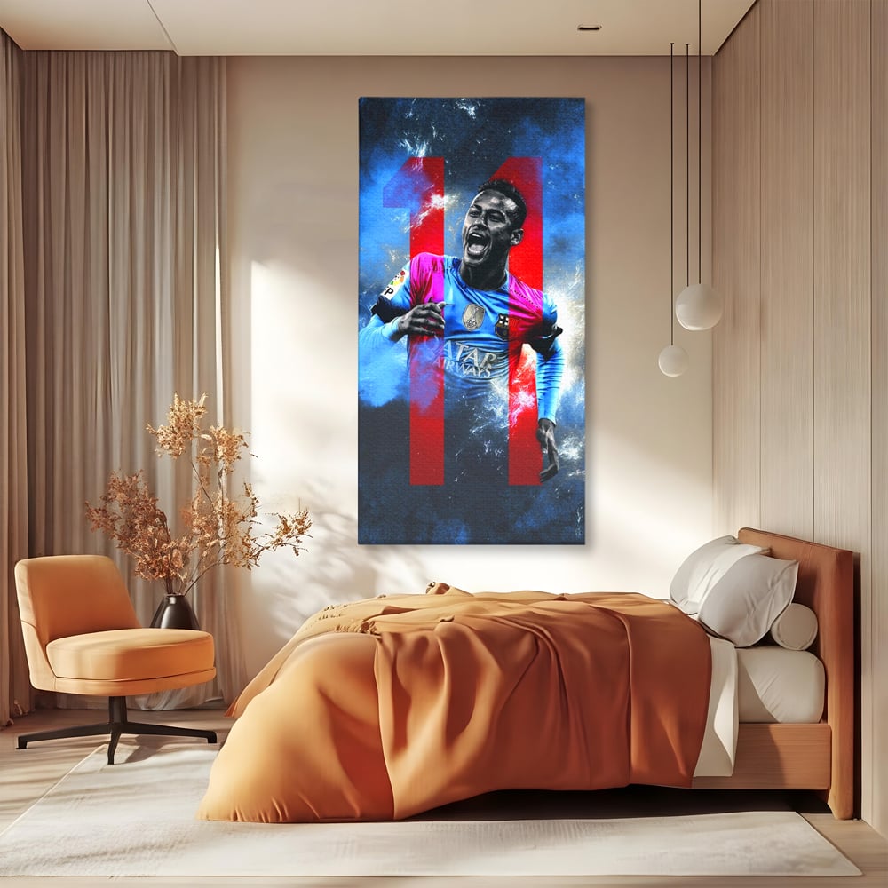 Leinwand Wandkunst Leinwand Wandkunst Premium LuxCanva® C1033, Neymar Jr , Farben, Fußballer, Barcelona, Kinderzimmer, Spielzimmer, Bar, entspannend, Bar, leuchtende Farben