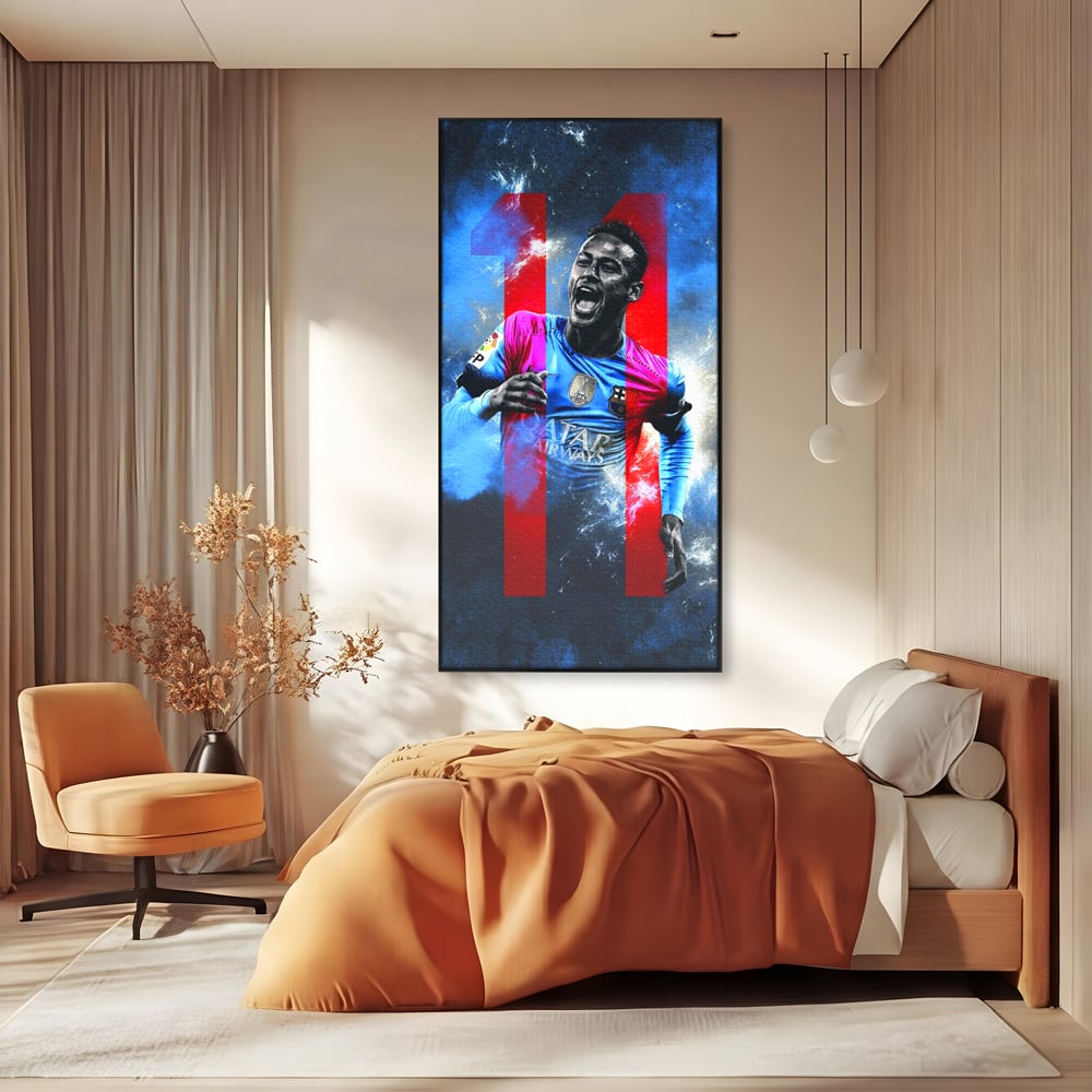 Leinwand Wandkunst Leinwand Wandkunst Premium LuxCanva® C1033, Neymar Jr , Farben, Fußballer, Barcelona, Kinderzimmer, Spielzimmer, Bar, entspannend, Bar, leuchtende Farben