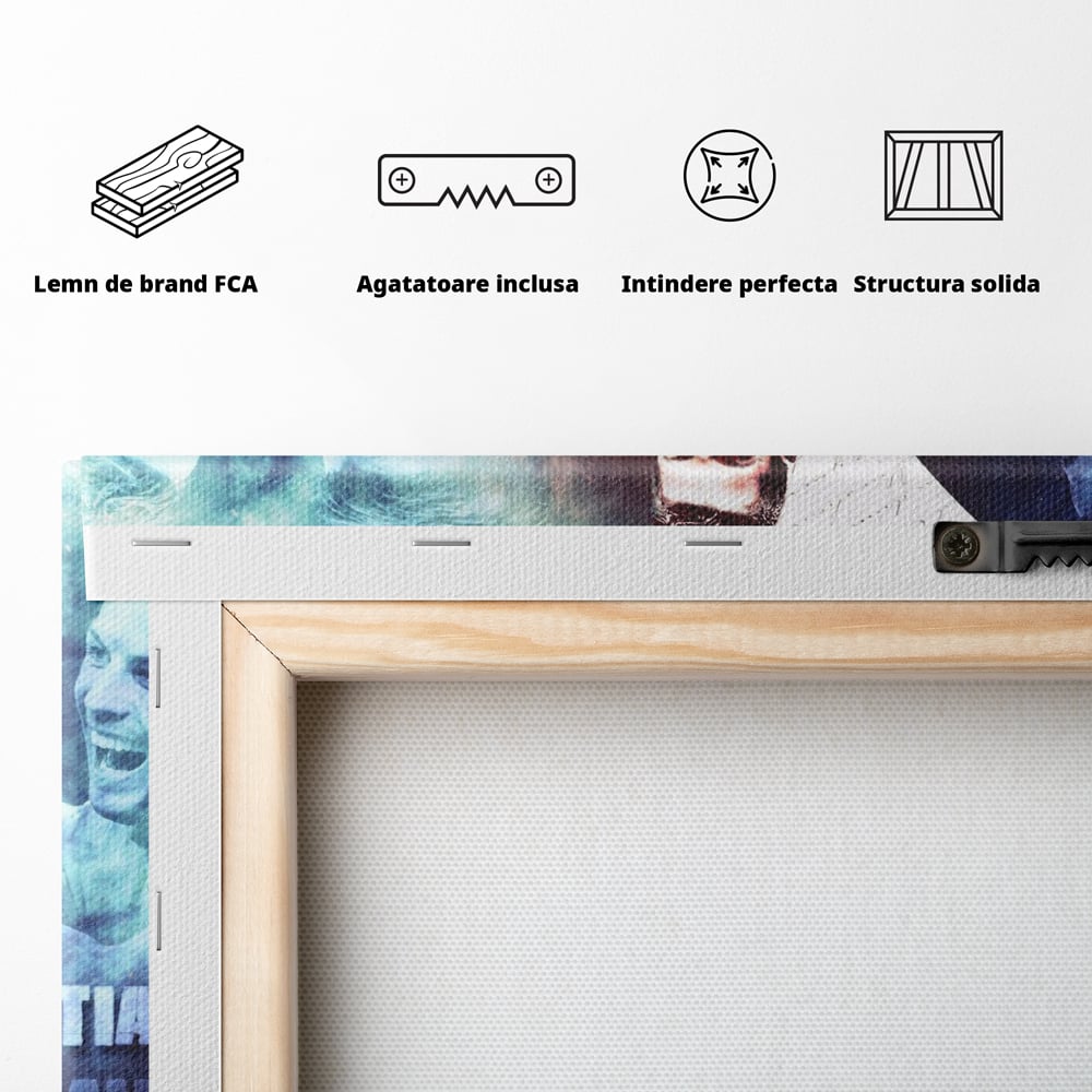 Tablou Canvas Premium LuxCanva® C1034, Cristiano Ronaldo ,  Culori, Fotbalist, Real Madrid, CR 7, Camera Copilului, Game Room, Bar, Relaxare, Culori Vibrante