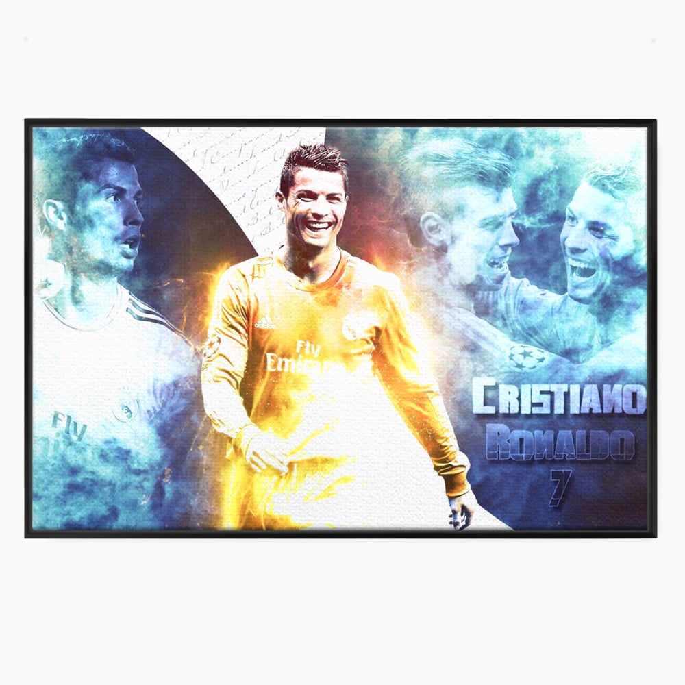 Tablou Canvas Premium LuxCanva® C1034, Cristiano Ronaldo ,  Culori, Fotbalist, Real Madrid, CR 7, Camera Copilului, Game Room, Bar, Relaxare, Culori Vibrante