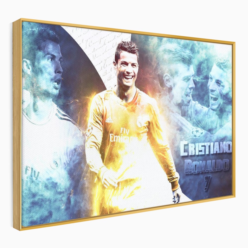 Tablou Canvas Premium LuxCanva® C1034, Cristiano Ronaldo ,  Culori, Fotbalist, Real Madrid, CR 7, Camera Copilului, Game Room, Bar, Relaxare, Culori Vibrante