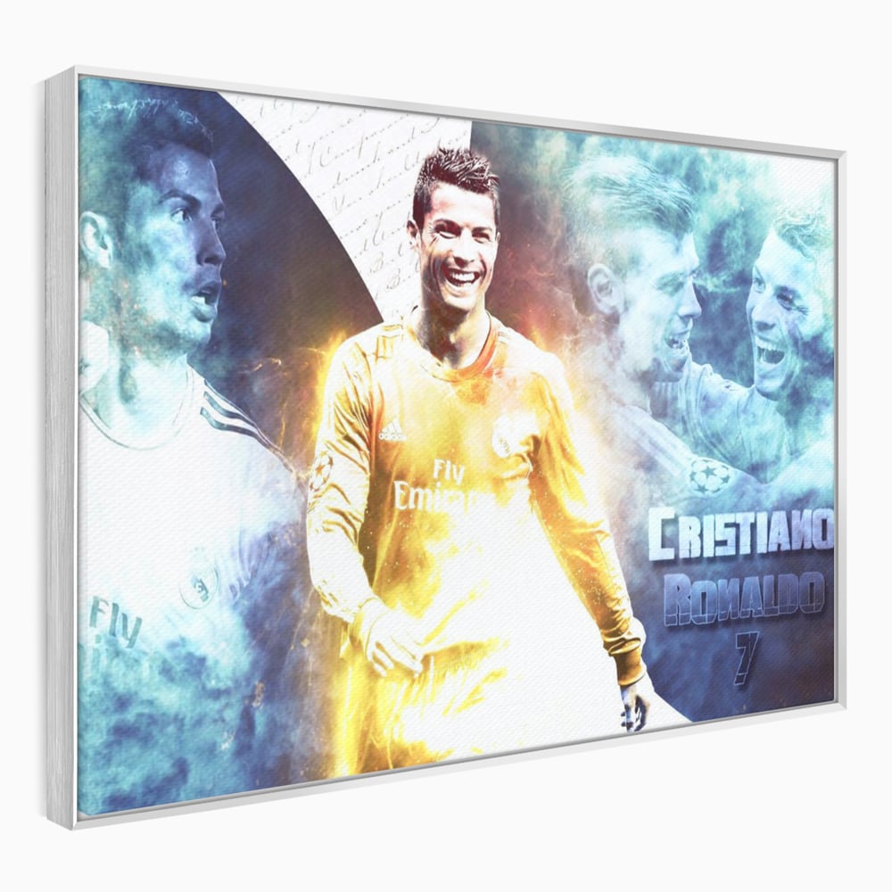 Tablou Canvas Premium LuxCanva® C1034, Cristiano Ronaldo ,  Culori, Fotbalist, Real Madrid, CR 7, Camera Copilului, Game Room, Bar, Relaxare, Culori Vibrante
