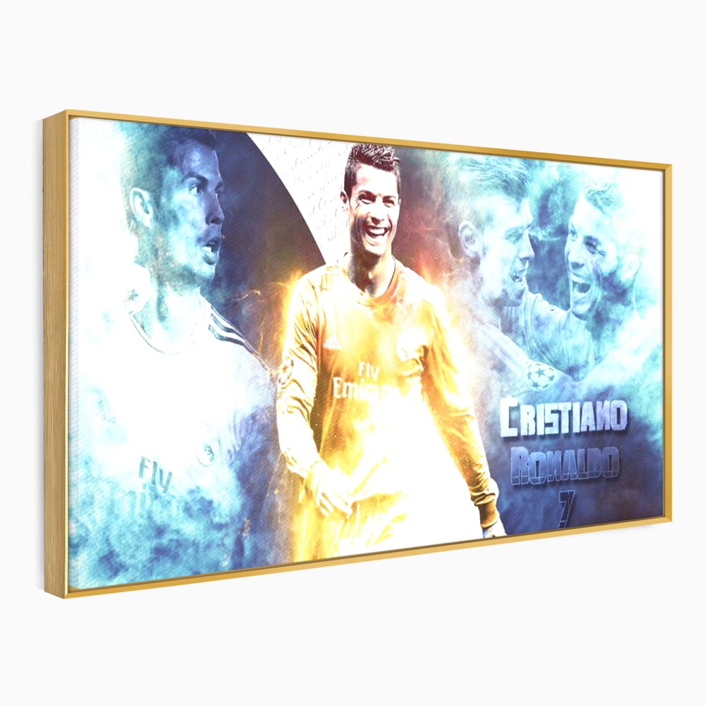 Tablou Canvas Premium LuxCanva® C1034, Cristiano Ronaldo ,  Culori, Fotbalist, Real Madrid, CR 7, Camera Copilului, Game Room, Bar, Relaxare, Culori Vibrante