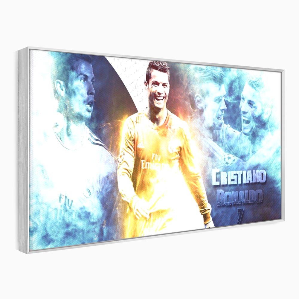 Tablou Canvas Premium LuxCanva® C1034, Cristiano Ronaldo ,  Culori, Fotbalist, Real Madrid, CR 7, Camera Copilului, Game Room, Bar, Relaxare, Culori Vibrante