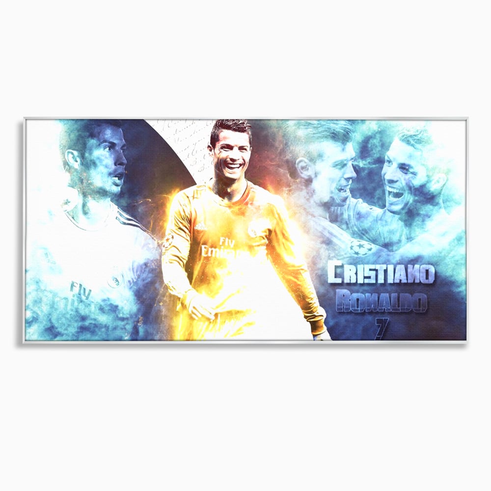 Tablou Canvas Premium LuxCanva® C1034, Cristiano Ronaldo ,  Culori, Fotbalist, Real Madrid, CR 7, Camera Copilului, Game Room, Bar, Relaxare, Culori Vibrante