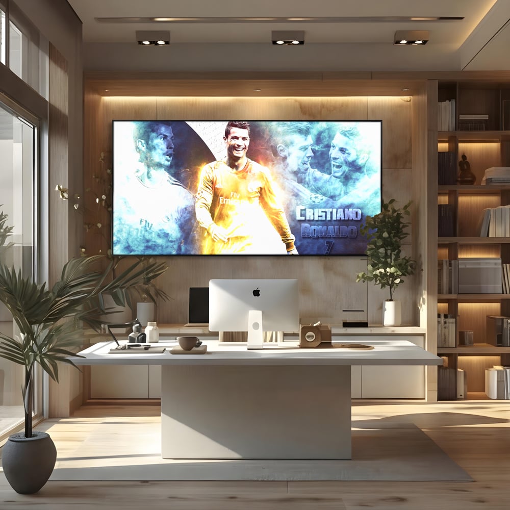 Tablou Canvas Premium LuxCanva® C1034, Cristiano Ronaldo ,  Culori, Fotbalist, Real Madrid, CR 7, Camera Copilului, Game Room, Bar, Relaxare, Culori Vibrante
