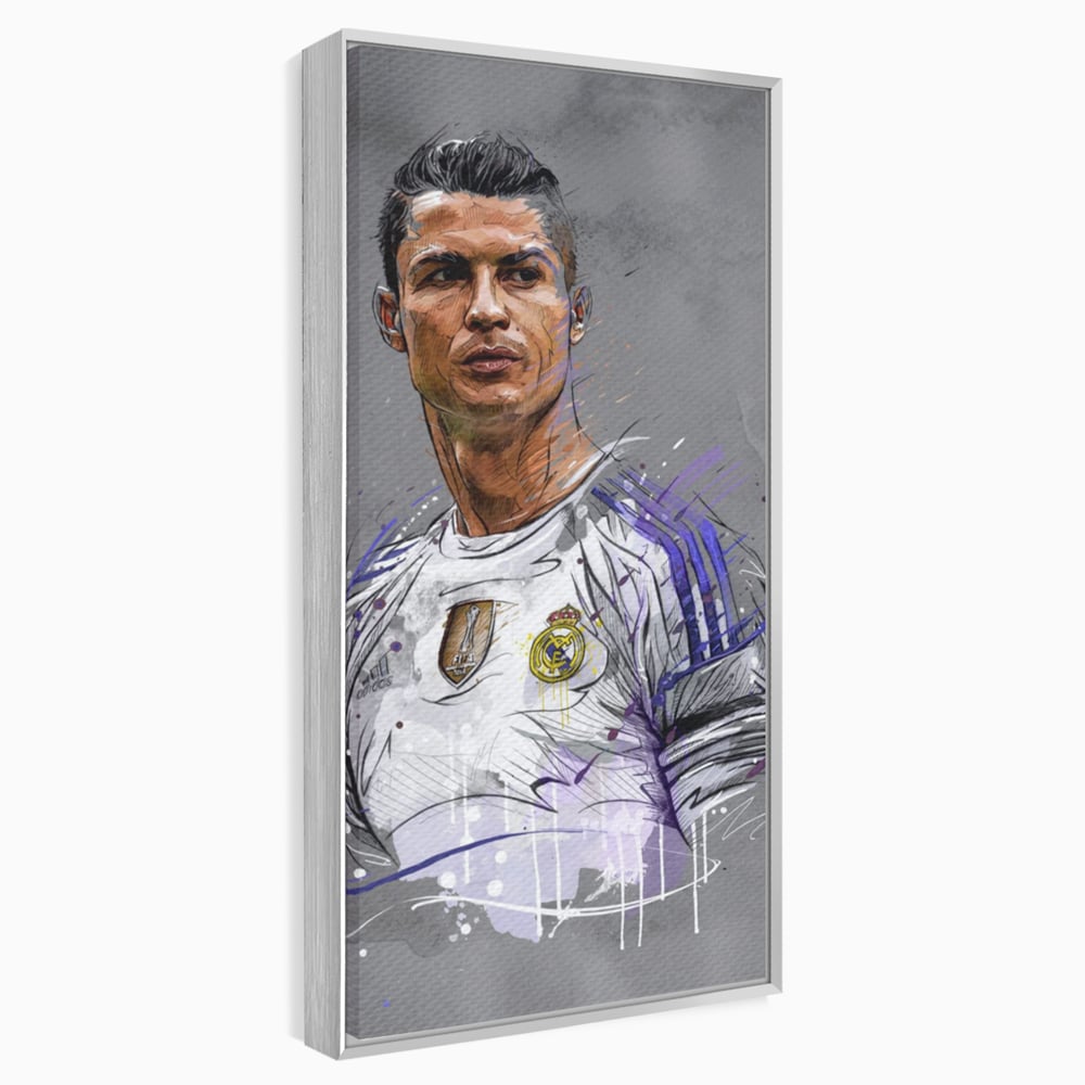 Tablou Canvas Premium LuxCanva® C1035, Cristiano Ronaldo , Culori, Fotbalist, Real Madrid, CR 7, GOAT Camera Copilului, Game Room, Bar, Relaxare, Culori Vibrante