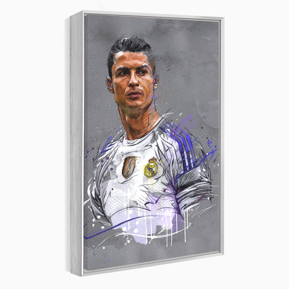 Tablou Canvas Premium LuxCanva® C1035, Cristiano Ronaldo , Culori, Fotbalist, Real Madrid, CR 7, GOAT Camera Copilului, Game Room, Bar, Relaxare, Culori Vibrante