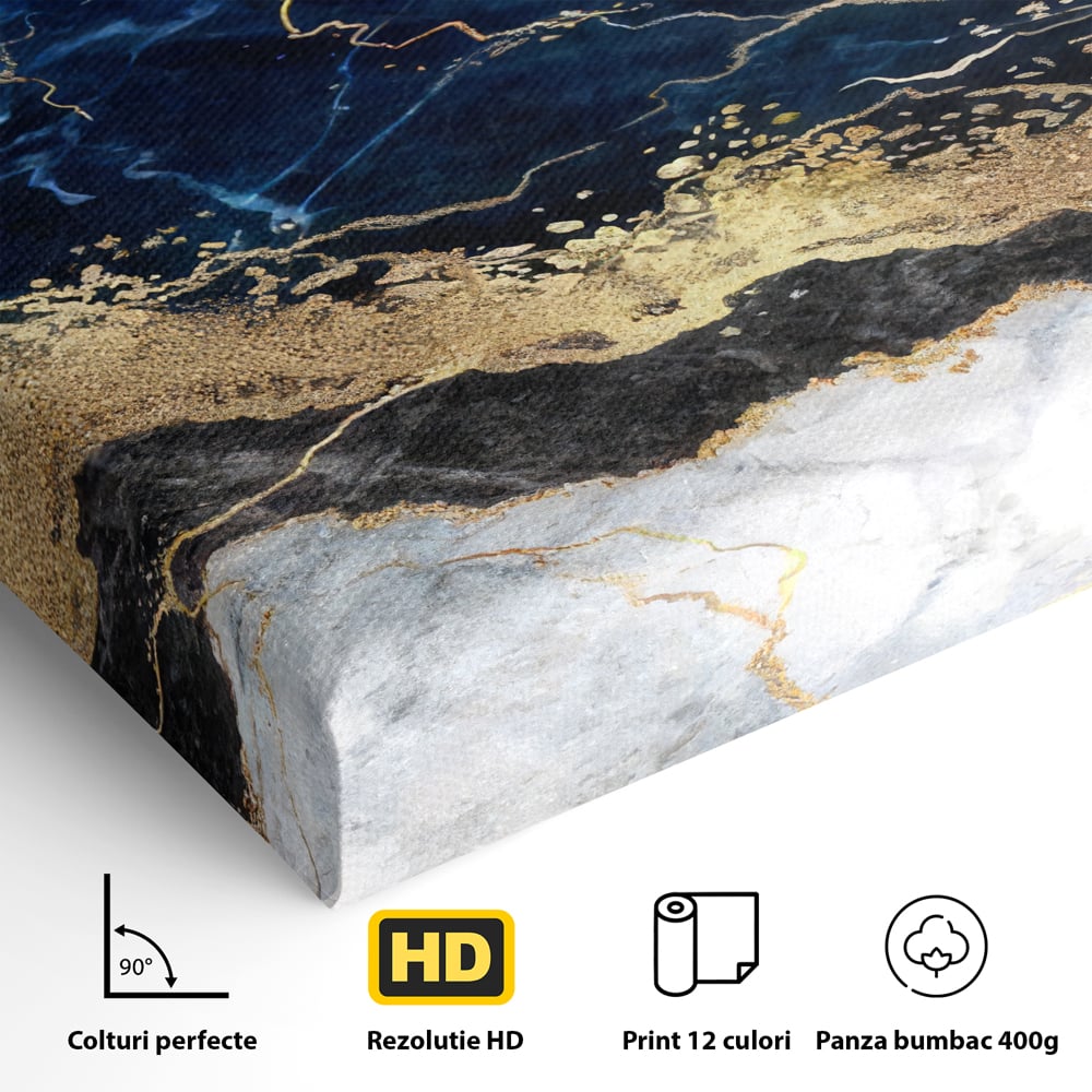 Tablou Canvas Premium LuxCanva® C1039, Blue Marble ,  Culori, Marble, Colours, Office, Living Room, Relaxare, Culori Vibrante