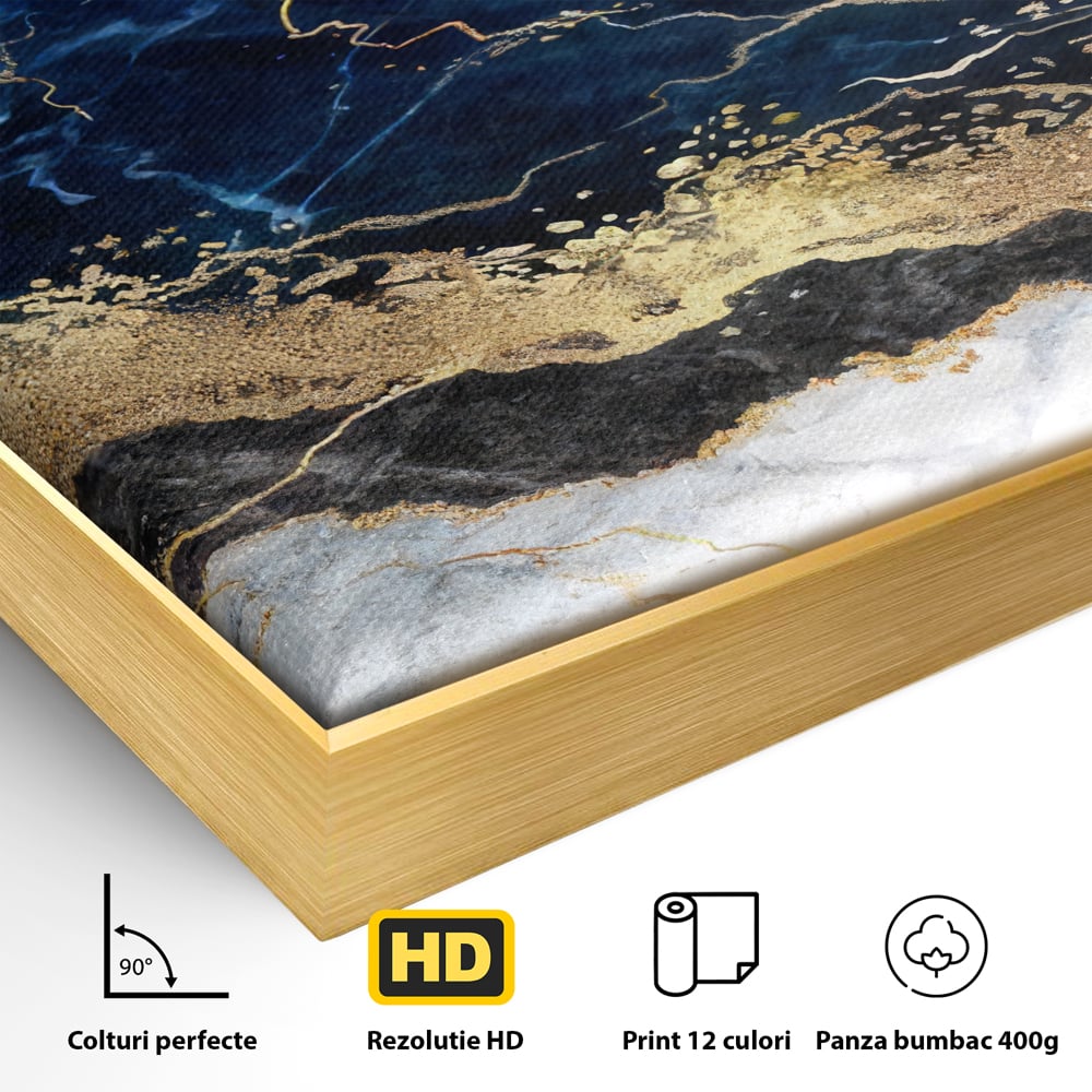 Tablou Canvas Premium LuxCanva® C1039, Blue Marble ,  Culori, Marble, Colours, Office, Living Room, Relaxare, Culori Vibrante