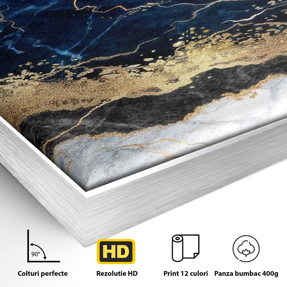 Tablou Canvas Premium LuxCanva® C1039, Blue Marble ,  Culori, Marble, Colours, Office, Living Room, Relaxare, Culori Vibrante