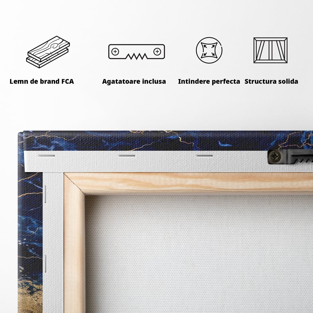 Tablou Canvas Premium LuxCanva® C1039, Blue Marble ,  Culori, Marble, Colours, Office, Living Room, Relaxare, Culori Vibrante