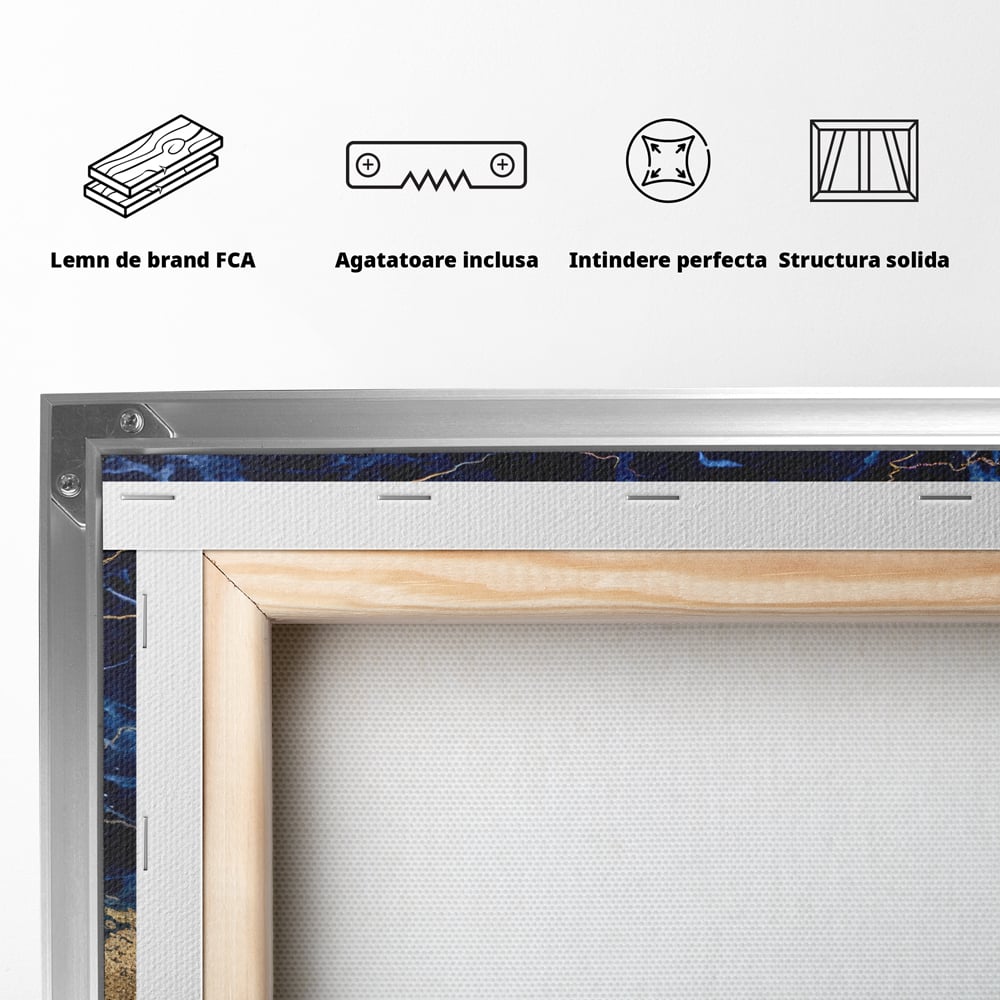 Tablou Canvas Premium LuxCanva® C1039, Blue Marble ,  Culori, Marble, Colours, Office, Living Room, Relaxare, Culori Vibrante