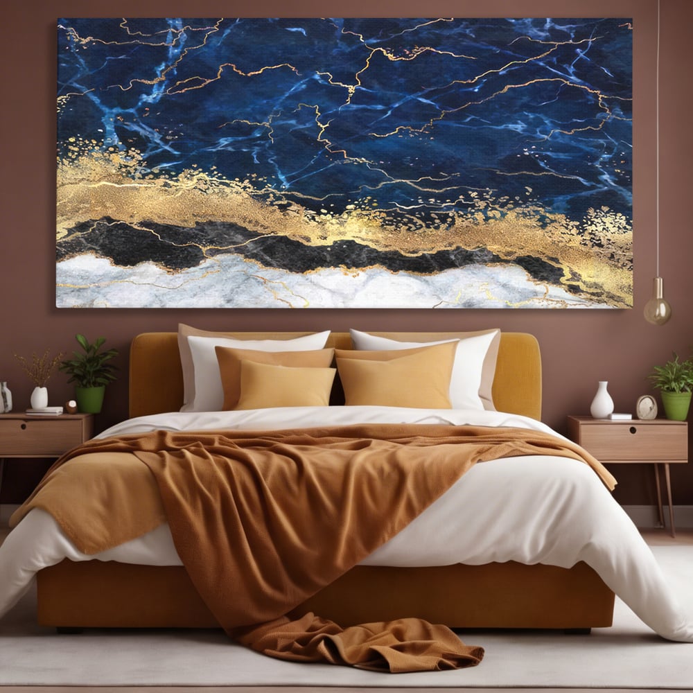 Tablou Canvas Premium LuxCanva® C1039, Blue Marble ,  Culori, Marble, Colours, Office, Living Room, Relaxare, Culori Vibrante