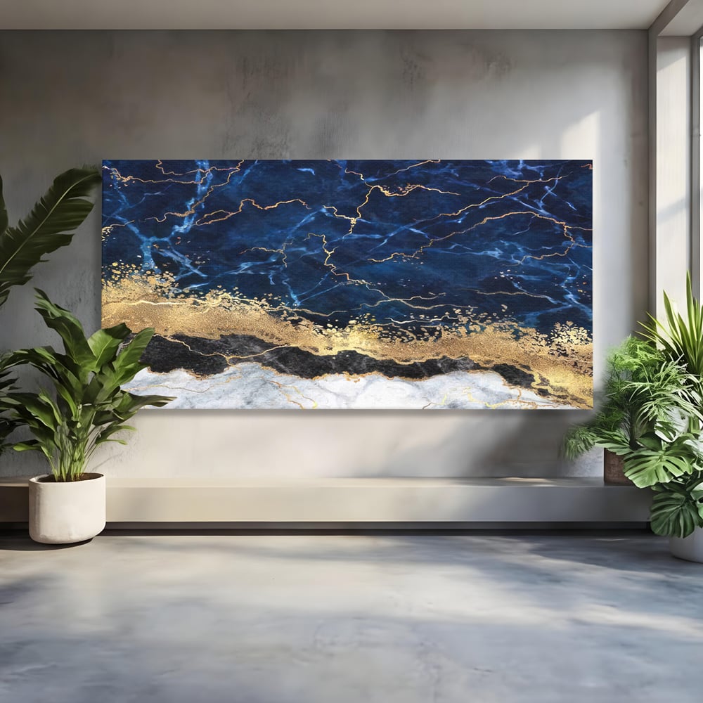Tablou Canvas Premium LuxCanva® C1039, Blue Marble ,  Culori, Marble, Colours, Office, Living Room, Relaxare, Culori Vibrante
