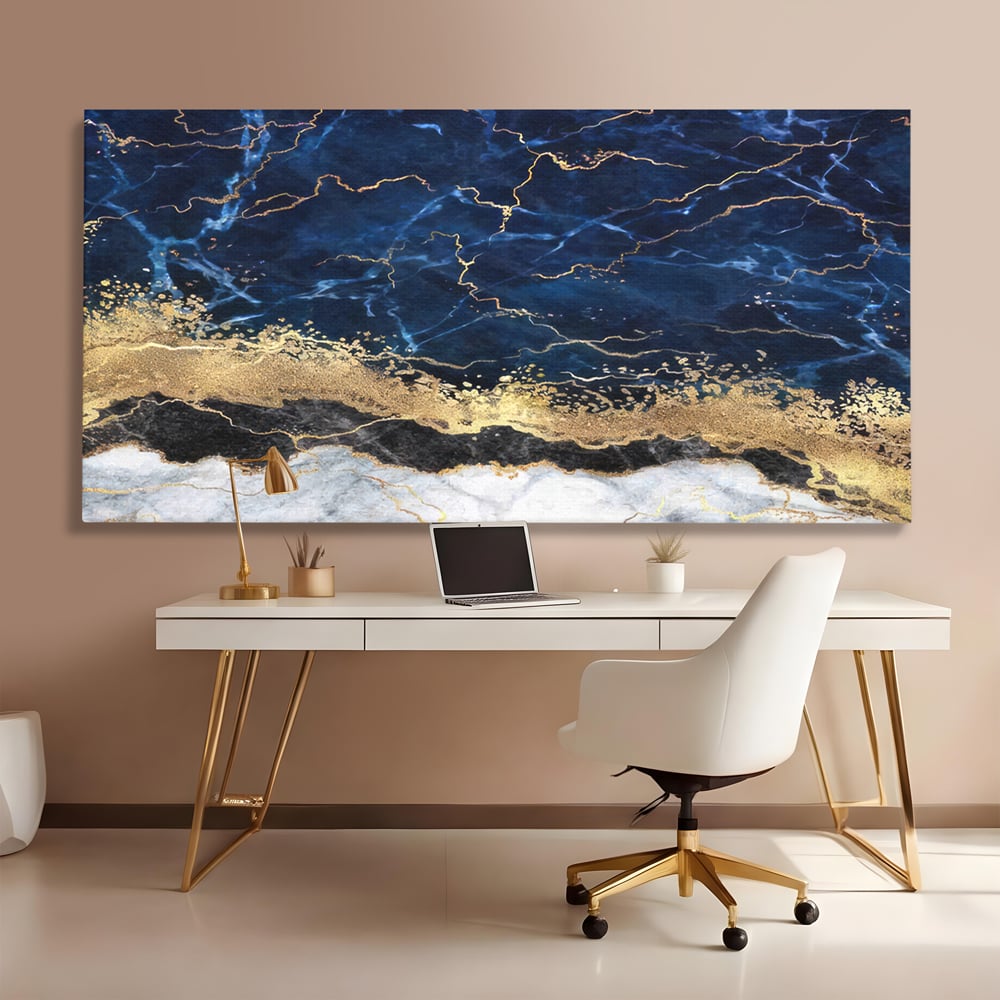 Tablou Canvas Premium LuxCanva® C1039, Blue Marble ,  Culori, Marble, Colours, Office, Living Room, Relaxare, Culori Vibrante