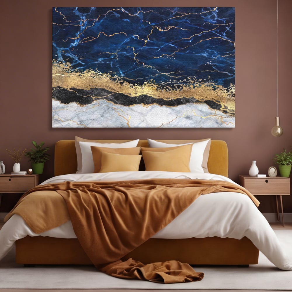 Tablou Canvas Premium LuxCanva® C1039, Blue Marble ,  Culori, Marble, Colours, Office, Living Room, Relaxare, Culori Vibrante
