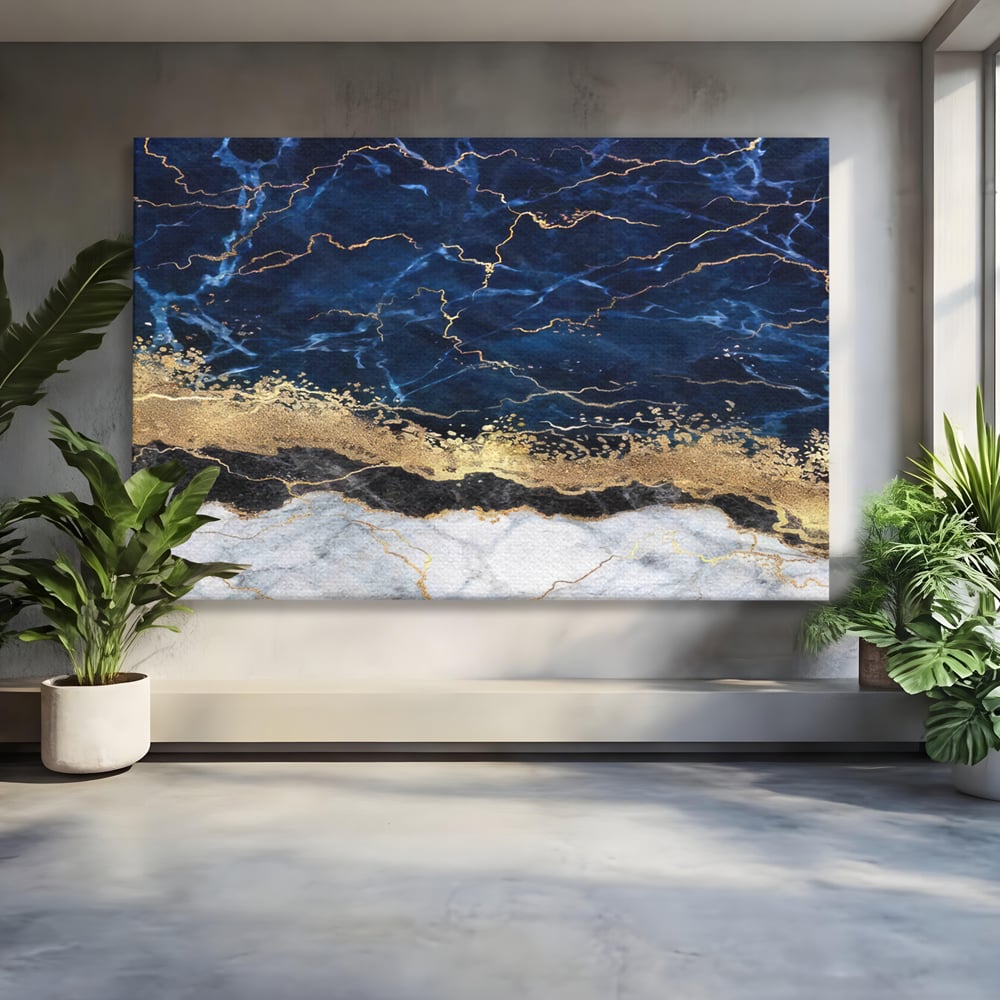 Tablou Canvas Premium LuxCanva® C1039, Blue Marble ,  Culori, Marble, Colours, Office, Living Room, Relaxare, Culori Vibrante