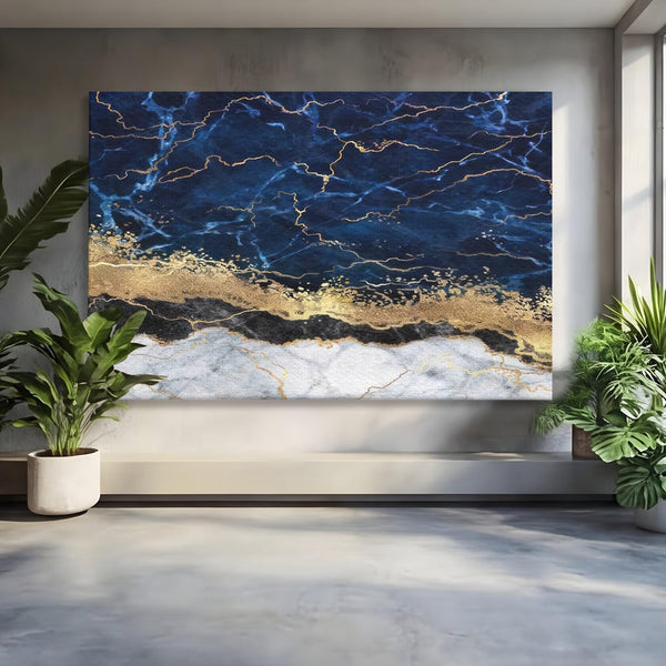 Tablou Canvas Premium LuxCanva® C1039, Blue Marble ,  Culori, Marble, Colours, Office, Living Room, Relaxare, Culori Vibrante