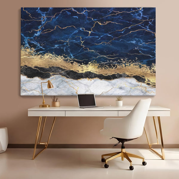 Tablou Canvas Premium LuxCanva® C1039, Blue Marble ,  Culori, Marble, Colours, Office, Living Room, Relaxare, Culori Vibrante