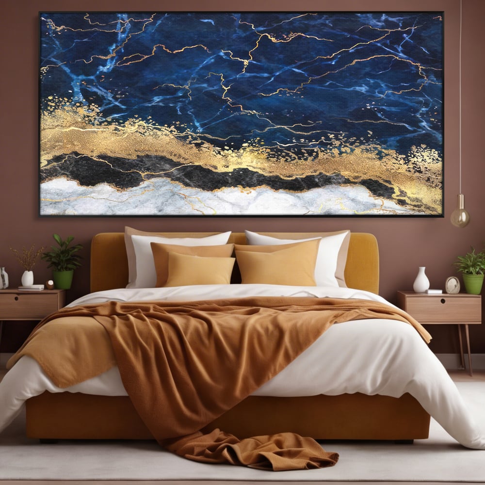 Tablou Canvas Premium LuxCanva® C1039, Blue Marble ,  Culori, Marble, Colours, Office, Living Room, Relaxare, Culori Vibrante
