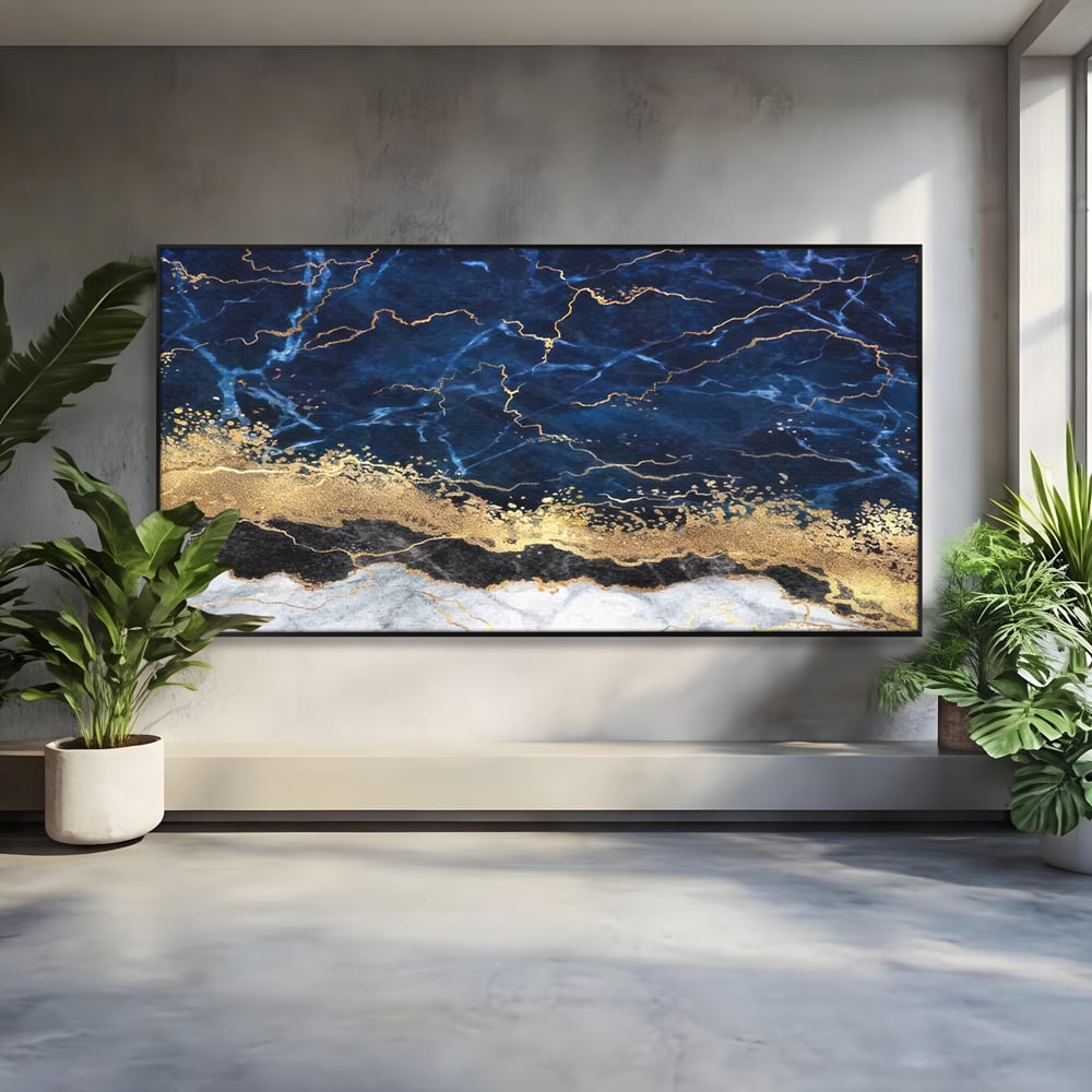 Tablou Canvas Premium LuxCanva® C1039, Blue Marble ,  Culori, Marble, Colours, Office, Living Room, Relaxare, Culori Vibrante