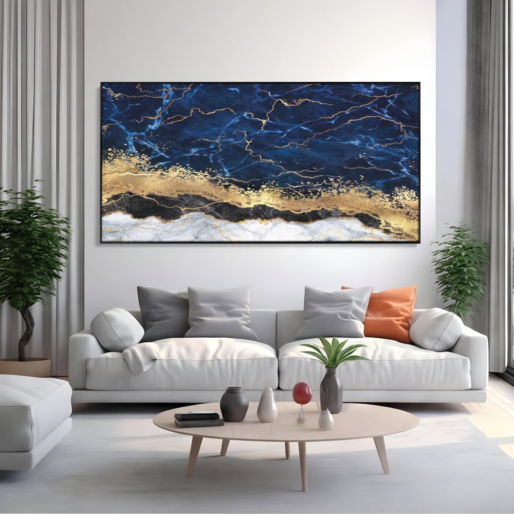 Tablou Canvas Premium LuxCanva® C1039, Blue Marble ,  Culori, Marble, Colours, Office, Living Room, Relaxare, Culori Vibrante