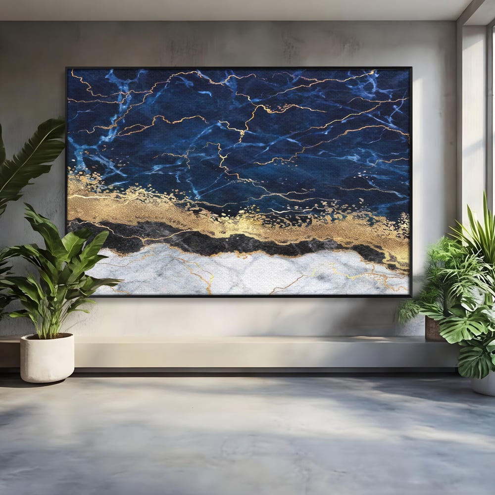 Tablou Canvas Premium LuxCanva® C1039, Blue Marble ,  Culori, Marble, Colours, Office, Living Room, Relaxare, Culori Vibrante