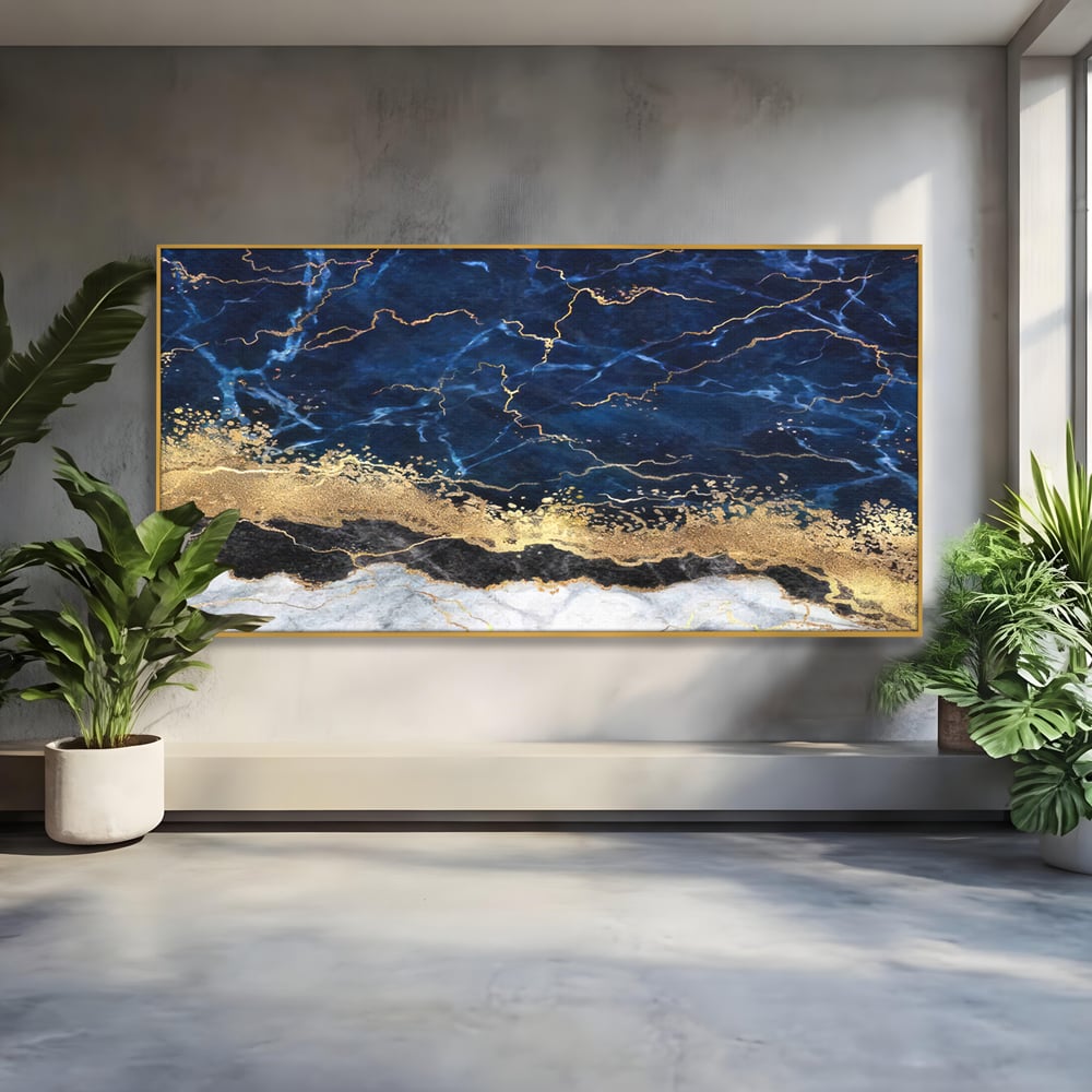Tablou Canvas Premium LuxCanva® C1039, Blue Marble ,  Culori, Marble, Colours, Office, Living Room, Relaxare, Culori Vibrante
